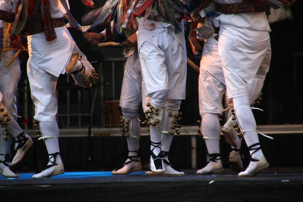 Danse Basque Traditionnelle Dans Festival Folklorique — Photo