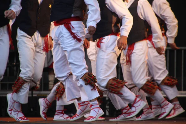 Danse Basque Traditionnelle Dans Festival Folklorique — Photo