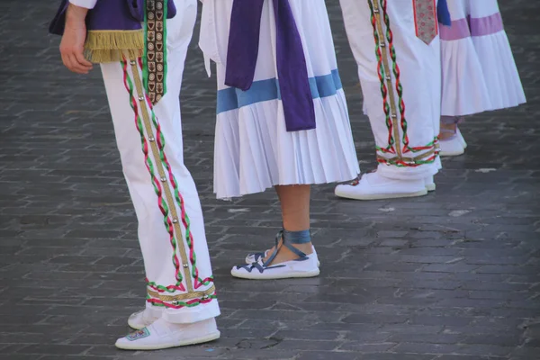 Dança Basca Tradicional Festival Folclórico — Fotografia de Stock