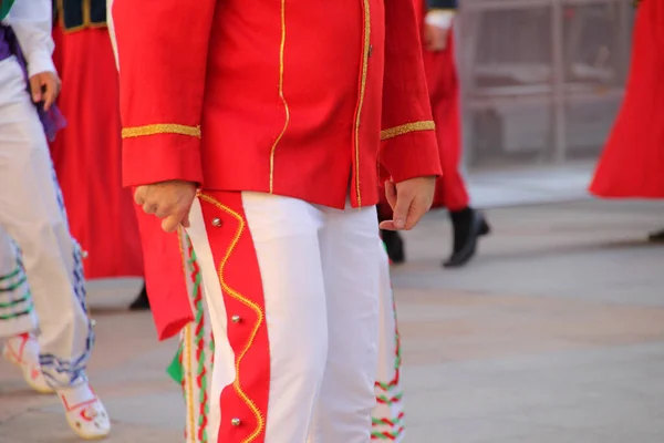 Dança Basca Tradicional Festival Folclórico — Fotografia de Stock