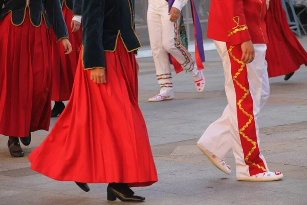 Danse Basque Traditionnelle Dans Festival Folklorique — Photo