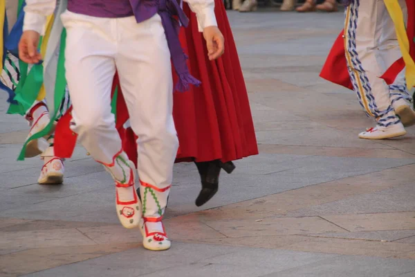 Danse Basque Traditionnelle Dans Festival Folklorique — Photo