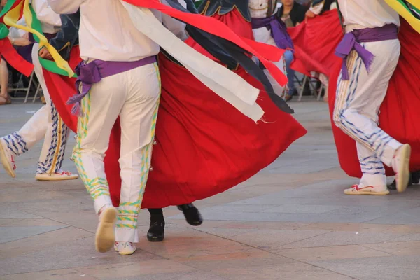 Dança Basca Tradicional Festival Folclórico — Fotografia de Stock