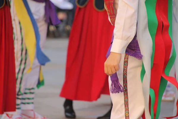 Danse Basque Traditionnelle Dans Festival Folklorique — Photo