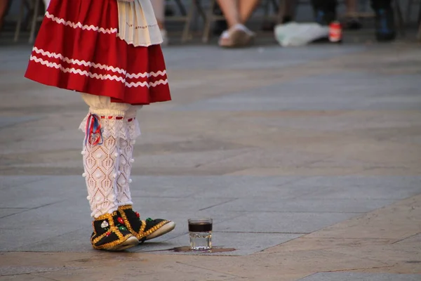 Danza Tradizionale Basca Una Festa Popolare — Foto Stock