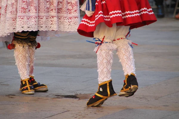 Danse Basque Traditionnelle Dans Festival Folklorique — Photo