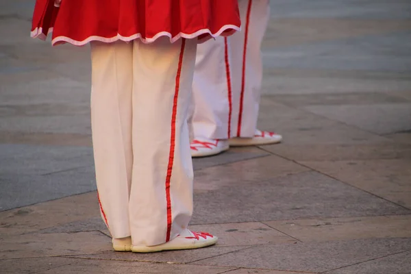 Dança Basca Tradicional Festival Folclórico — Fotografia de Stock