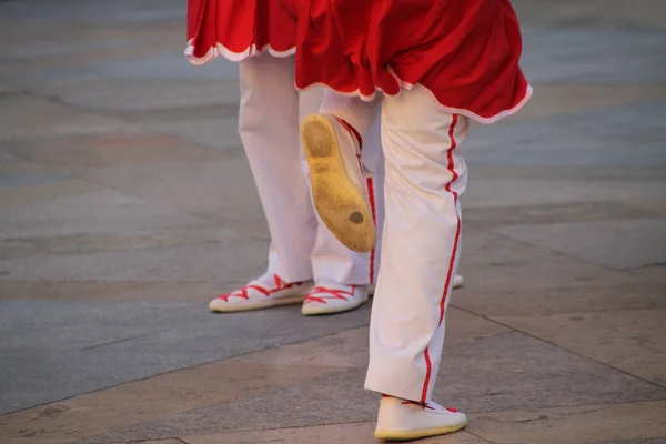 Dança Basca Tradicional Festival Folclórico — Fotografia de Stock