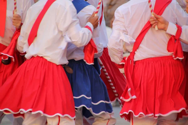 Dança Basca Tradicional Festival Folclórico — Fotografia de Stock