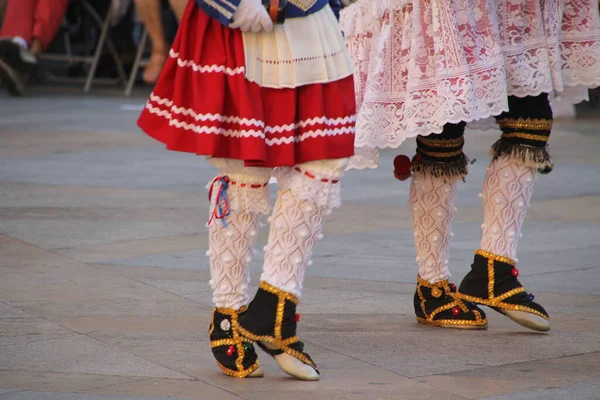 Traditionell Baskisk Dans Folkfest — Stockfoto