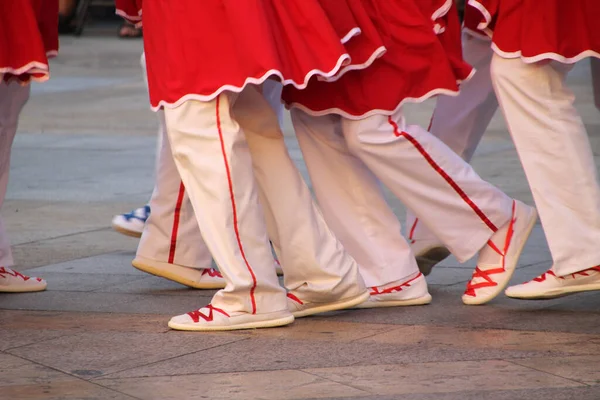 Dança Basca Tradicional Festival Folclórico — Fotografia de Stock