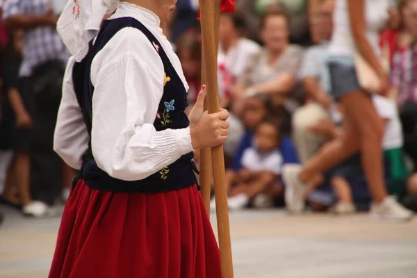 Danse Basque Traditionnelle Dans Festival Folklorique — Photo