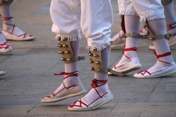 Tradycyjny Taniec Baskijski Festiwalu Folkowym — Zdjęcie stockowe