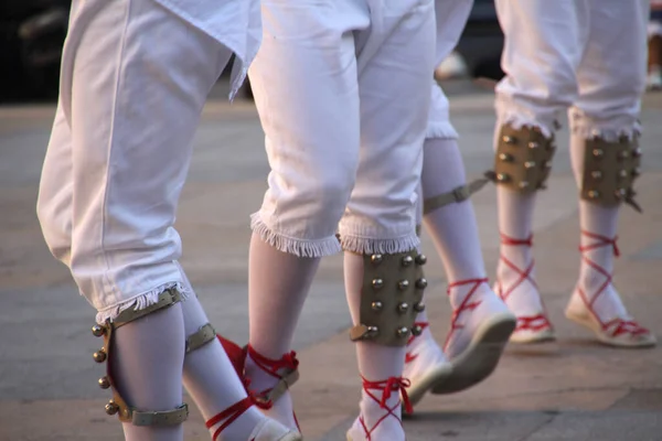 Danse Basque Traditionnelle Dans Festival Folklorique — Photo