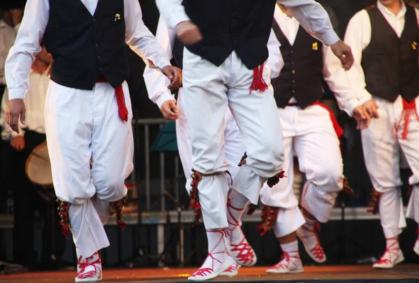 Danza Tradizionale Basca Una Festa Popolare — Foto Stock