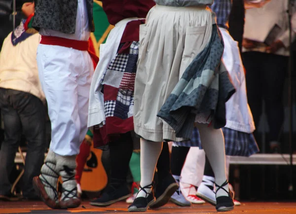 Danza Tradizionale Basca Una Festa Popolare — Foto Stock