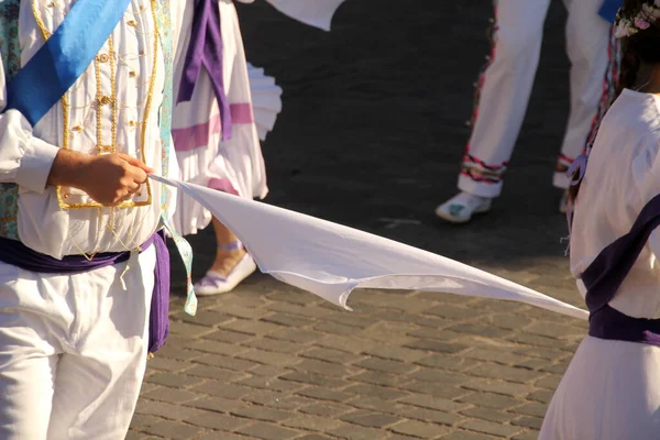 Dança Basca Tradicional Festival Folclórico — Fotografia de Stock