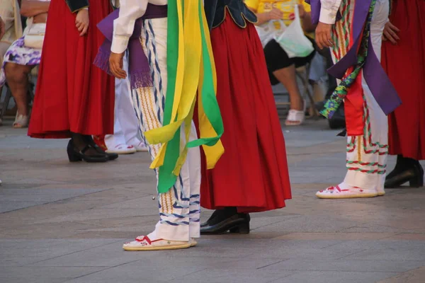 Traditionele Baskische Dans Een Volksfeest — Stockfoto