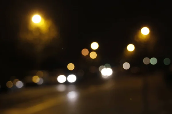 Stadtbeleuchtung Mit Bokeh Effekt — Stockfoto