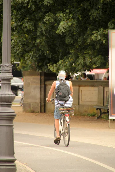 Radfahrer Auf Einer Straße Berlin — Stockfoto