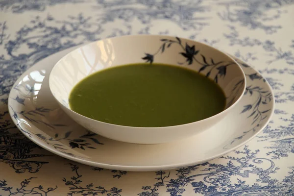 Sopa Vegetariana Crema Sobre Mesa — Foto de Stock