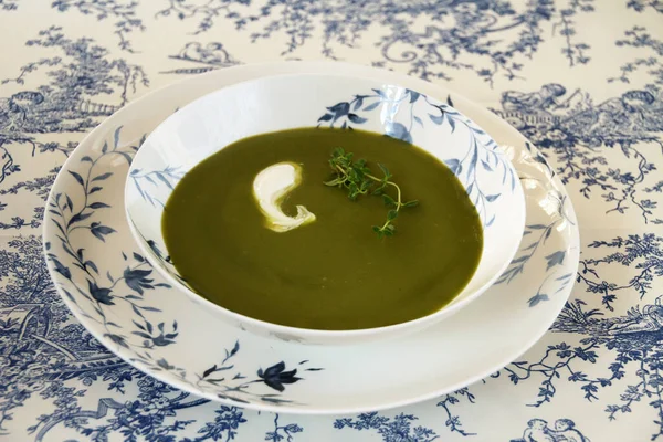 Vegetarian Cream Soup Table — Stock Photo, Image