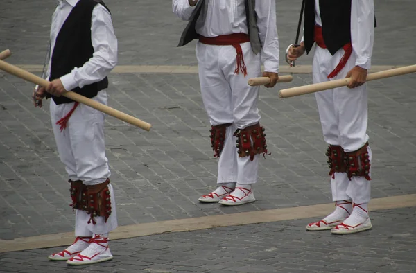 Traditionele Baskische Dans Een Volksfeest — Stockfoto