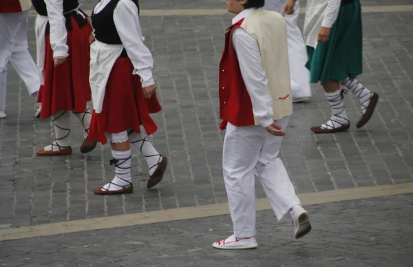 Παραδοσιακός Χορός Basque Ένα Λαϊκό Φεστιβάλ — Φωτογραφία Αρχείου