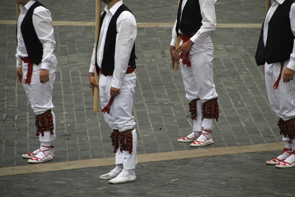 Traditionell Baskisk Dans Folkfest — Stockfoto