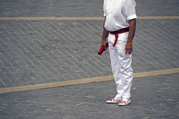 Danza Tradizionale Basca Una Festa Popolare — Foto Stock