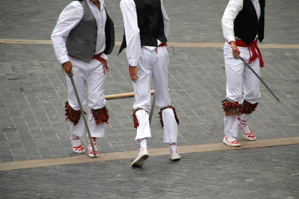 Traditionele Baskische Dans Een Volksfeest — Stockfoto