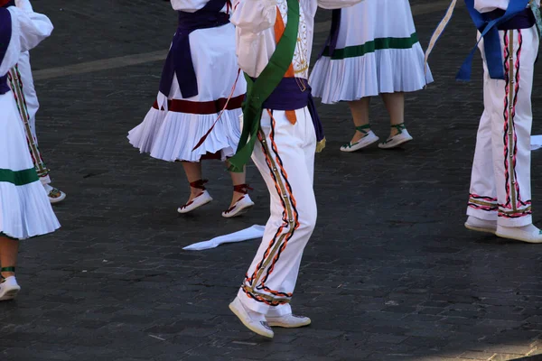 Danse Basque Traditionnelle Dans Festival Folklorique — Photo