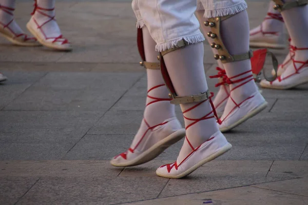 Dança Basca Tradicional Festival Folclórico — Fotografia de Stock