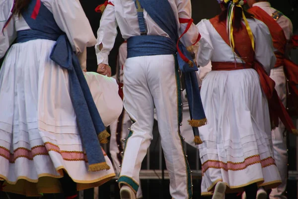 Dança Basca Tradicional Festival Folclórico — Fotografia de Stock