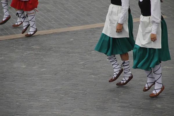 Tradycyjny Taniec Baskijski Festiwalu Folkowym — Zdjęcie stockowe