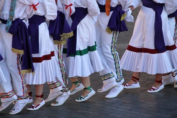 Danza Tradizionale Basca Una Festa Popolare — Foto Stock