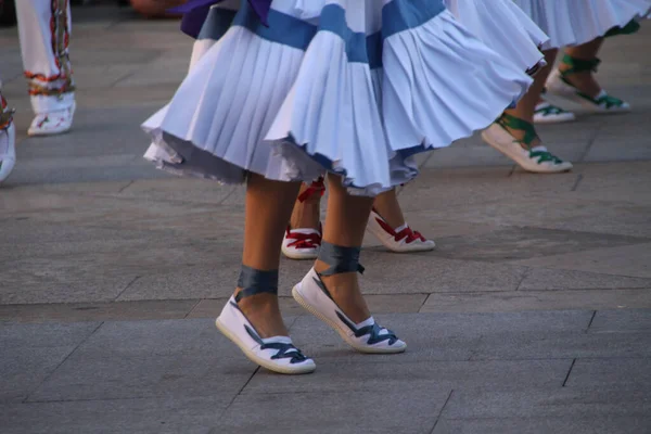 Traditionell Baskisk Dans Folkfest — Stockfoto