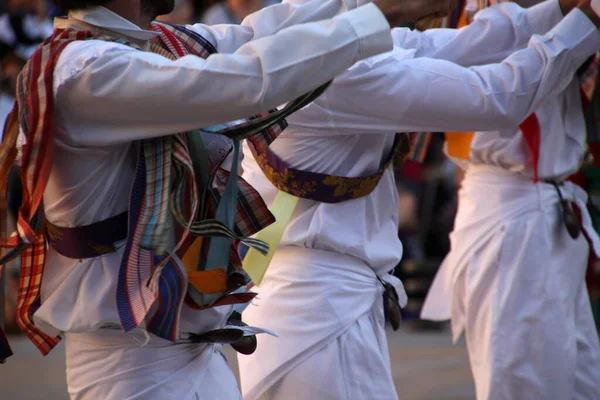 Dança Basca Tradicional Festival Folclórico — Fotografia de Stock