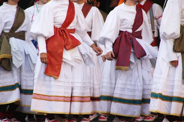 Dança Basca Tradicional Festival Folclórico — Fotografia de Stock