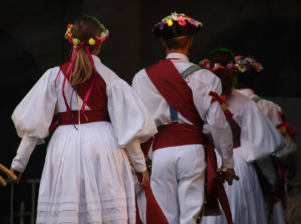 Παραδοσιακός Χορός Basque Ένα Λαϊκό Φεστιβάλ — Φωτογραφία Αρχείου