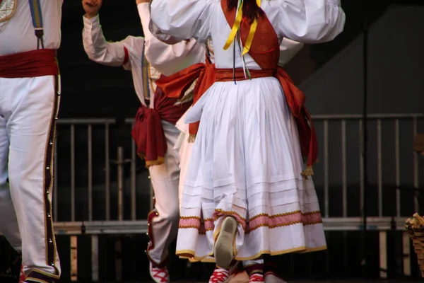 Danza Tradizionale Basca Una Festa Popolare — Foto Stock