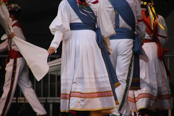 Dança Basca Tradicional Festival Folclórico — Fotografia de Stock