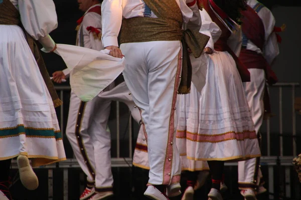 Dança Basca Tradicional Festival Folclórico — Fotografia de Stock