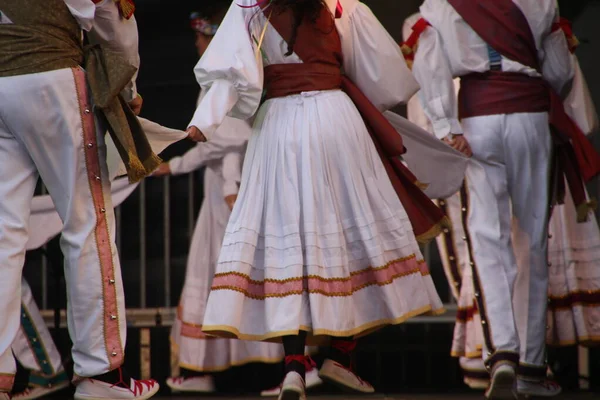 Dança Basca Tradicional Festival Folclórico — Fotografia de Stock