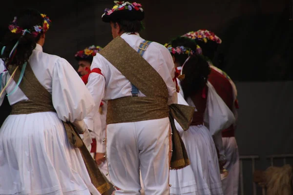 Dança Basca Tradicional Festival Folclórico — Fotografia de Stock