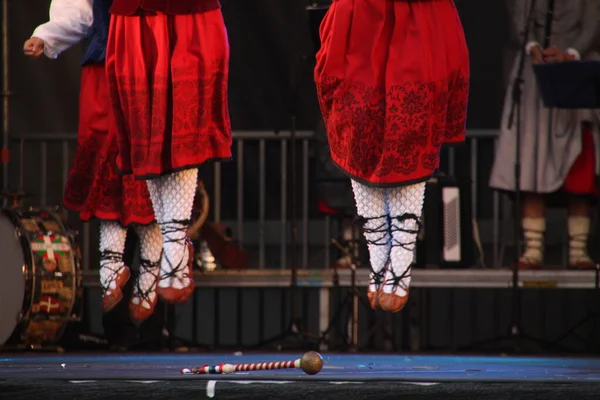 Traditionell Baskisk Dans Folkfest — Stockfoto