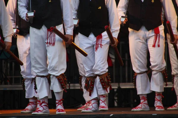 Danse Basque Traditionnelle Dans Festival Folklorique — Photo