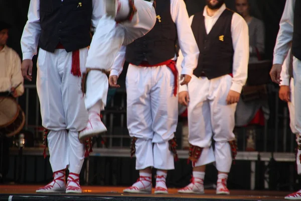 Danza Tradizionale Basca Una Festa Popolare — Foto Stock