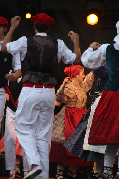 Traditionell Baskisk Dans Folkfest — Stockfoto