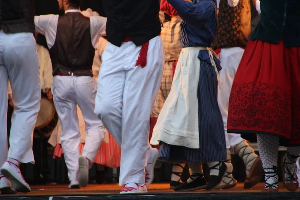 Danza Tradizionale Basca Una Festa Popolare — Foto Stock